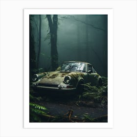 Abandoned Porsche 911 In The Forest Art Print