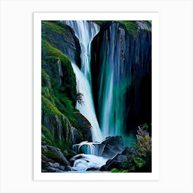 Sutherland Falls, New Zealand Nat Viga Style (2) Art Print