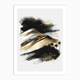 Gold And Black Abstract Painting 10 Art Print