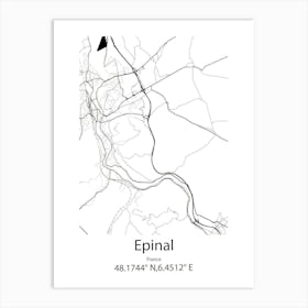 Epinal,France Minimalist Map Art Print