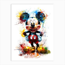 Mickey Mouse Portrait Watercolor Art Print