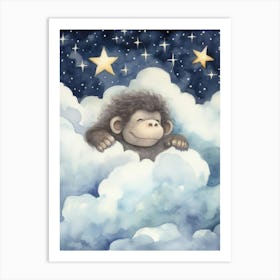 Baby Gorilla 4 Sleeping In The Clouds Art Print