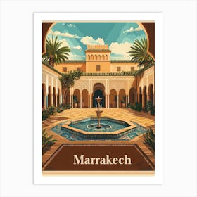 Aihrgdesign A Mid Century Modern Travel Poster For Marrakech 6 Art Print