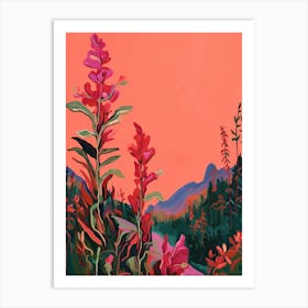 Boho Wildflower Painting Fireweed 1 Art Print
