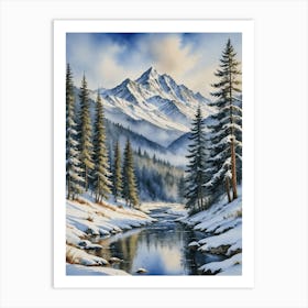 Snowy Mountains 1 Art Print