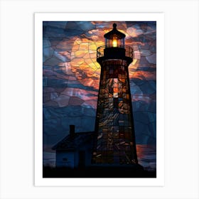 Lighthouse At Sunset 19 Art Print