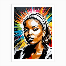 Graffiti Mural Of Beautiful Hip Hop Girl 97 Art Print