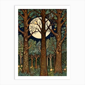 William Morris Moonlight In The Woods 66 Art Print