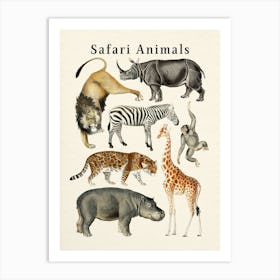 Safari Animals Collection Art Print
