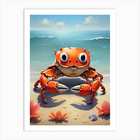 Happy Crab Art Print Art Print