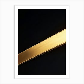 Bright Gold Metallic Border Encompassing A Frame Smooth Texture Contrasts Against Dark Background (5) Art Print