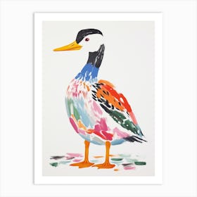 Colourful Bird Painting Grebe 3 Art Print