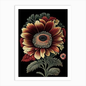 Gerbera 1 Floral Botanical Vintage Poster Flower Art Print