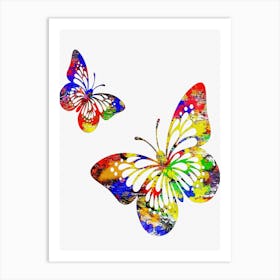 Animal Negative Space ― Butterfly Flies Together Art Print