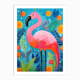 Pink Flamingo, Matisse Inspired 1 Art Print