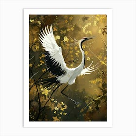 Flying Crane Effect Collage 1 Art Print