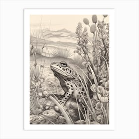 Desert Wave Frog Drawing 4 Art Print