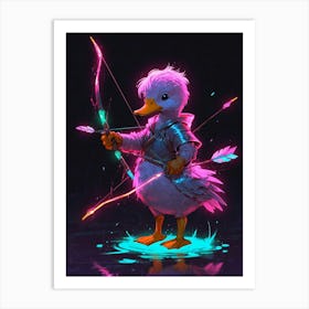 Duck With Bow And Arrow Art Print