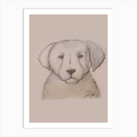 Cute puppy with doubt in expression  Art Print