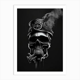 Skull With Black And Dark Accents Stream Punk Art Print