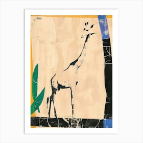 Giraffe 1 Cut Out Collage Art Print