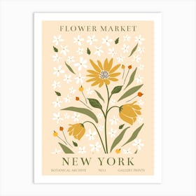 New York Flower Market Art Print