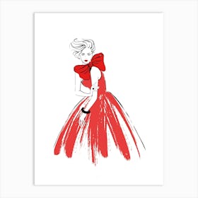 Red Lady Art Print