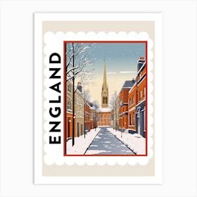 Retro Winter Stamp Poster Bath United Kingdom 1 Art Print