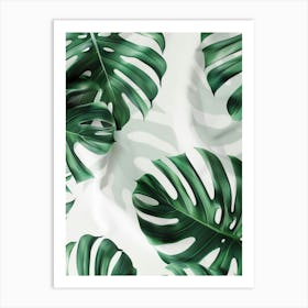 Tropical Leaves On A White Background Art Print