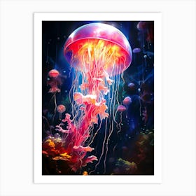 Jellyfish In The Sea Art Print