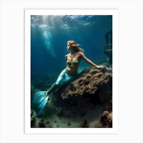 Mermaid Under The Sea-Reimagined 1 Art Print