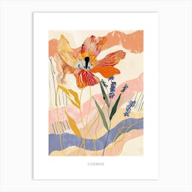 Colourful Flower Illustration Poster Cosmos 1 Art Print