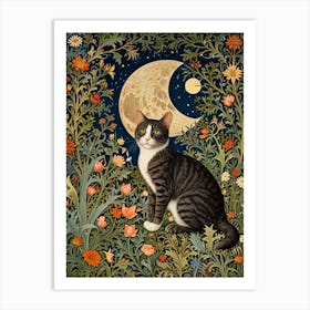 William Morris Cat In The Moonlight 5 Art Print