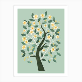 Walnut Tree Flat Illustration 5 Art Print