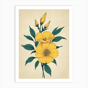 Yellow Roses Art Print