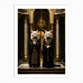 King And Queen Of Cats 1 Art Print