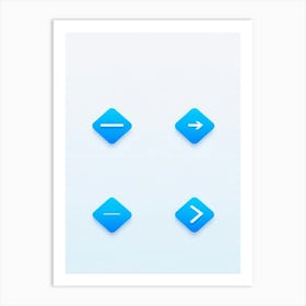 Arrow Icons For A Web Navigation Bar Minimalist Design With A Sleek Translucent Blue Overlay Drop (5) Art Print