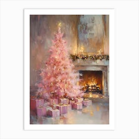 Pink Christmas Tree 5 Art Print