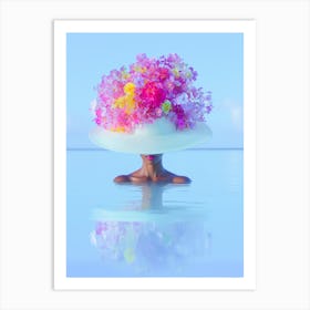 "Floral-Accented Panama Hat, Art Print