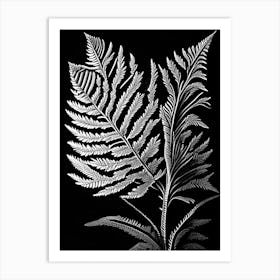 Spruce Needle Leaf Linocut 1 Art Print