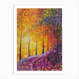 Sunset Trees Art Print