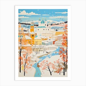 Winter Snow Salzburg   Austria Snow Illustration 3 Art Print