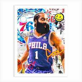 James Harden Philadelphia Sixers 2 Art Print