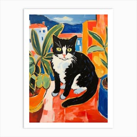 Painting Of A Cat In Sicily Italy 1 Art Print