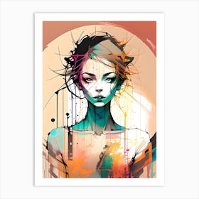 Abstract Female Portrait Painting 1 Art Print