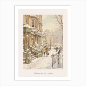 Vintage Winter Poster London United Kingdom 4 Art Print