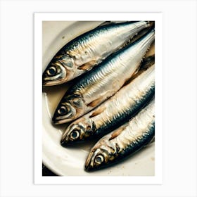 Sardines On A Plate 2 Art Print