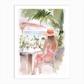 Having A Drink In Capri 3 Art Print