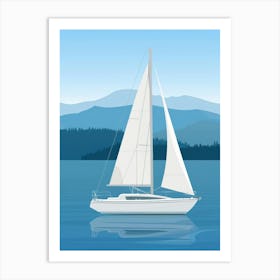 Sailboat On The Lake 5 Art Print