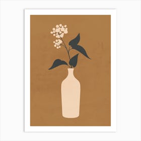 Minimal Abstract Art Vase Flower 2 Art Print